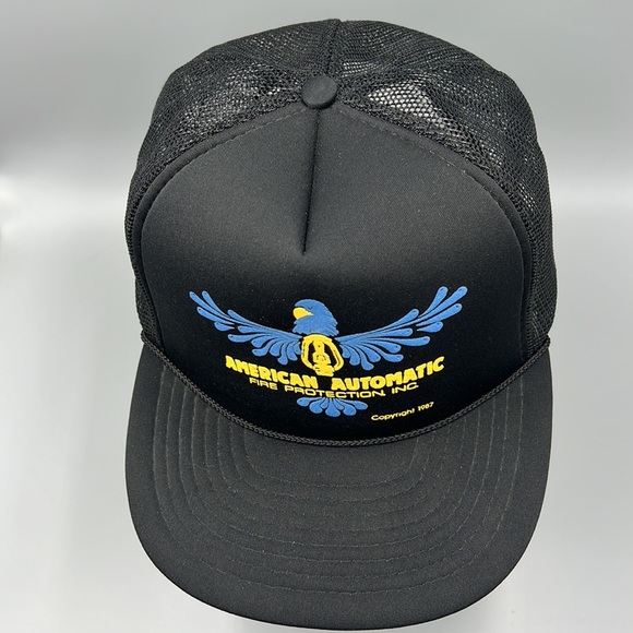 VTG Madhatter American Automatic Fire Protection Inc 1987 Rope Trucker Hat/Cap - Picture 2 of 9